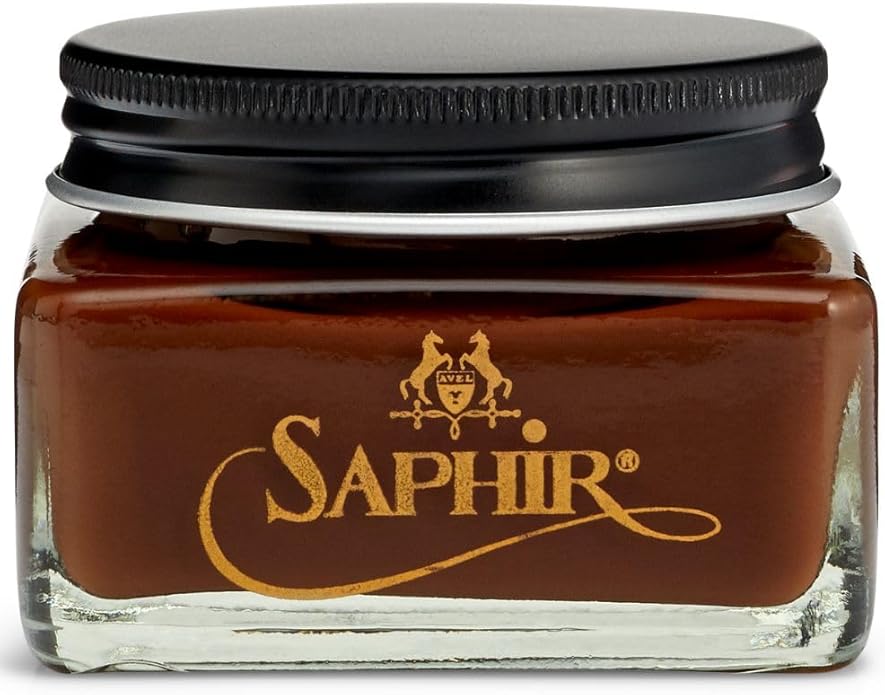 Saphir Medaille d'Or Pommadier Cream 75ml – Natural Cream Leather Shoe Polish, Leather Conditioner for Boots, Handbags