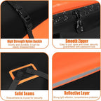 Car Roof Bag Rooftop Cargo Carrier Bag 15 Cubic Feet Waterproof for All Cars with/Without Rack, Includes Anti-Slip Mat, 8 Reinforced Straps, 6 Door Hooks, Storage Bag, Luggage Lock by MCCKLE