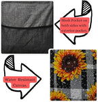 NGIL Extra Large Utility Tote Reusable Grocery Bag Oversized Collapsible for Groceries, Storage, Picnic, Beach (Plaid Sunflower-black)