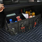 Tianle Car Trunk Organizer - Collapsible Trunk Organizer with Foldable Cover Aluminium Alloy Handle Reflective Strip for