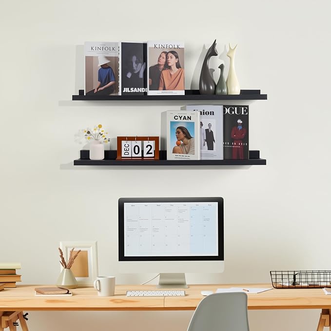 NEXHOME PRO Floating Shelves for Wall Set of 2,36 Inches Picture Ledge Shelf, Kids Bookshelf Wall Mounted for Living Room Bed