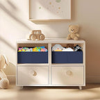 DIMJ Large Closet Shelf Organizer Bins 6 Packs with Handles and Divider, Fabric Trapezoid Storage Baskets, Foldable Clothes C