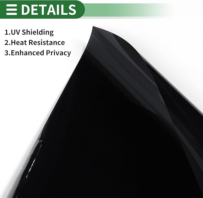 Motoforti Nano Ceramic Car Window Tint Film VLT 4% IRR 12% UVR 99% Black 14.76 ft x 35.43 Inch Privacy Film 2mil PET 1 Pc
