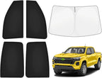 KUST Car Window Shades for Chevy Colorado 2023-2025 2026 Windshield Sun Shade Side Window Cover UV Block Privacy Protection Colorado Accessories for Camping Blackout Rear Back Full Set 5PCS