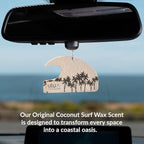 ulu Lagoon Hanging Car Air Freshener | Tropical Beach Coconut Surf Wax Scent Mini Wave | Long Lasting Car Freshener, Closet a
