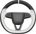 MEWANT DIY Stitching Real Leather Steering Wheel Cover Wrap for Tesla Model 3 Highland 2023-2025/Model Y 2025 Highland for Tesla Model 3/Model Y Accessories(3D Style)