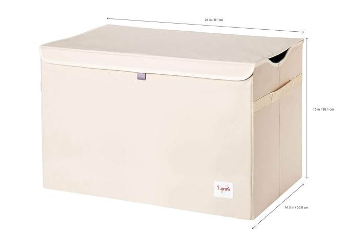 3 Sprouts Large Toy Chest for Kids with Lid and Handles - Collapsible Toy Storage Bin/Trunk/Box/Basket Organizer for Boys & G