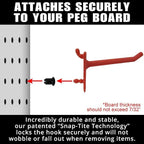 PegPro™ 2" Straight Hooks for 1/4" Pegboards - Secure Plastic Hooks for Your Wall Organizer - for Craft Storage, Garage, Kitc