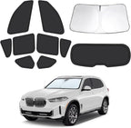 10pcs Car Window Shades for BMW X5 2019-2025, Full Car Window Covers for Privacy, Sunshades for X5 Front Rear Windshield Side Windows to Block UV and Protect Privacy