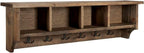 Alaterre Furniture Pomona Entryway Organizer – Rustic Farmhouse 48-Inch Wall-Mounted Coat Rack with 6 Double Hooks & 4 Open C