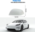 Compatible with Tesla Model 3 Side Mirror Cover Replacement 2017 2018 2019 2020 2021 2022 2023 2024 2025, Left Side Rearview Mirror Cover Cap for Model 3 Accessories(White)
