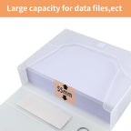 HUA JIE A4 Storage File Boxes Plastic Archives Cases with Lid, File Folder Organizer Document Filing Box for office,31×5.5×23