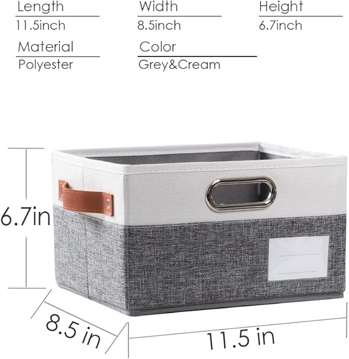 PRANDOM Foldable Storage Bins with Handles [3-Pack] Fabric Collapsible Storage Boxes Baskets Cubes Containers with Handles fo