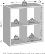 Furinno Cubic Closet Organizers and Storage, 4-Cube Closet Organizer, Open Shelf Closet Storage, Extra Thick Frame for Wardro