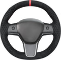 MEWANT Hand Stitched Steering Wheel Cover for Tesla Model 3 2017-2023 / Model Y 2020-2023 for Tesla Model 3/Y Accessories