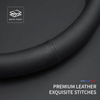 Leather Steering Wheel Cover Compatible with Volkswagen VW Tiguan Atlas ID.4 Taos Golf Passat Jetta Polo Beetle Touareg Cross