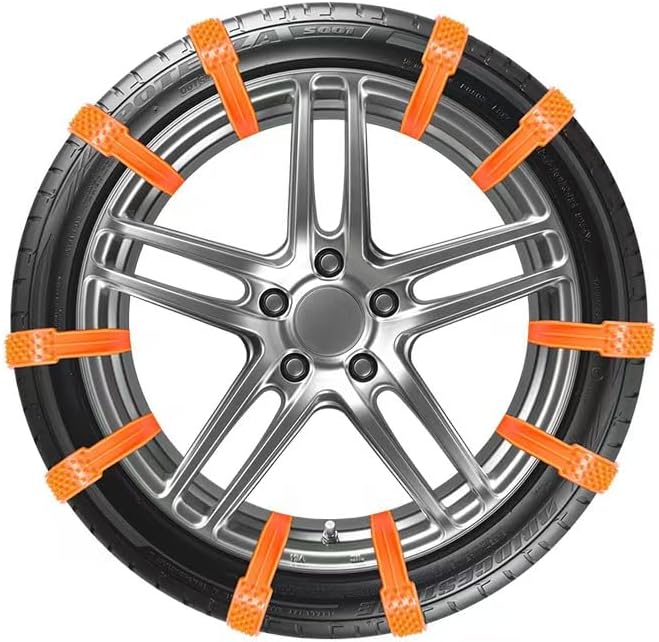 2025SCHAIN-OR Universal Heavy Duty Anti-Skid Snow Tire Chains, 10Pack Reusable TPU Non-Slip Zip Tie Tires Chain, Compatible w