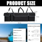 Car Trunk Organizer, Oxford Backseat Storage Bag with 4 Pockets, Waterproof Adjustable Large Capacity Hanging