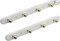 Wall Mounted Coat Hook Rack with Gold Hooks 2 Pack, Modern Wood Wall Organizer for Hanging Coats, Hats, Towels, Bags,Jackets,