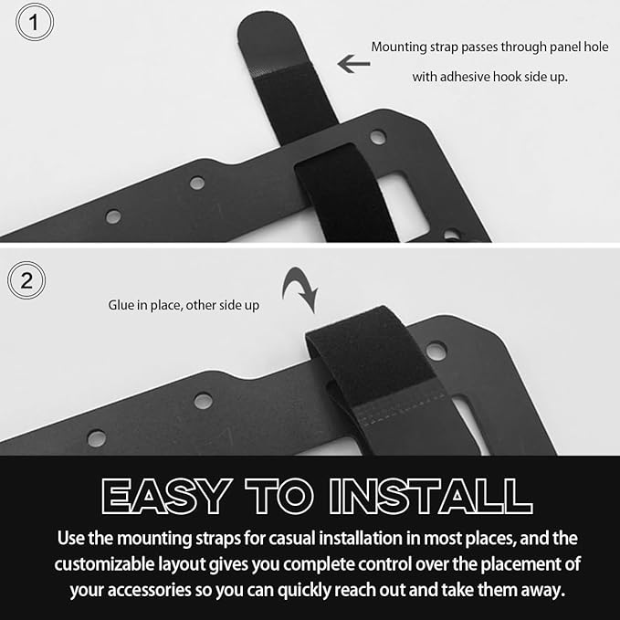 Car Rigid MOLLE Panel, Headrest Rigid Panel Tactical Gear Holder MOLLE EDC Organizer, Modular Storage Pouch Headrest ABS Truck Mount Panel, Universal Car Accessories