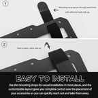 Car Rigid MOLLE Panel, Headrest Rigid Panel Tactical Gear Holder MOLLE EDC Organizer, Modular Storage Pouch Headrest ABS Truck Mount Panel, Universal Car Accessories