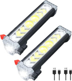 Car Flashlight Solar Flashlight, Window Breaker & Seat Belt Cutter, Multi-Function Torch Tool Magnetic LED COB Work Light wit