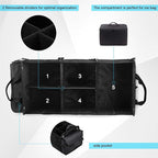 Large Trunk Organizer for Car, SUV, Truck with Removable Cooler Bag-Collapsible Multi Compartments w/Foldable Cover, Non Slip