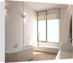 DICTAC Bathroom Medicine Cabinet with Mirrors 31.5x23.62 Inch Storage Cabinet with Mirror Wall Mounted Bathroom Mirror with A