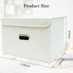 STOREONE Fabric Storage Cube Bins Foldable Organizer Container Collapsible Basket with Lids and Metal Handles, for Home, Bedr