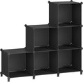 SONGMICS 6 Cube Storage Organizer, Modular Bookshelf, DIY Closet Organizers and Storage, Plastic Stackable Shelves, 14.6 x 13