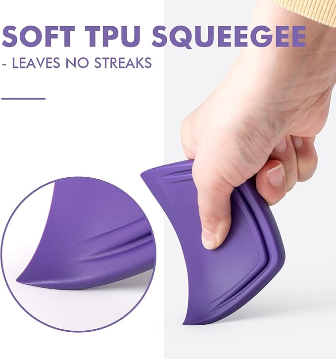FOSHIO 2-Pack Purple PPF Squeegees, TPU Squeegee for Vinyl Car Window Tint Tools with Angled Blade for Bubble-Free Application, Paint Protection Film, Vinyl Wrap, Wallpaper Installation