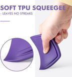 FOSHIO 2-Pack Purple PPF Squeegees, TPU Squeegee for Vinyl Car Window Tint Tools with Angled Blade for Bubble-Free Application, Paint Protection Film, Vinyl Wrap, Wallpaper Installation