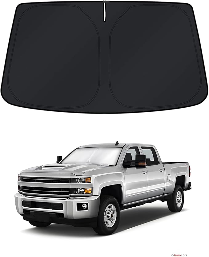 KUST Windshield Sun Shade for 2014–2016 2017 2018 Chevy Silverado 1500 Window Accessories Shade Sun Visor Cover Foldable Block UV Rays