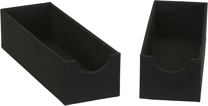 Household Essentials 2-Pack of Drawer Organizers, Sturdy Chipboard with Soft Polyester Cover, Handy and Fashionable Organizat