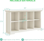 OSCHF Cube Shelf Bookcase with Base - Wooden 2 Tiers Floor Standing Low Storage Cabinet for Home and Office, 8-Cube Lattice B