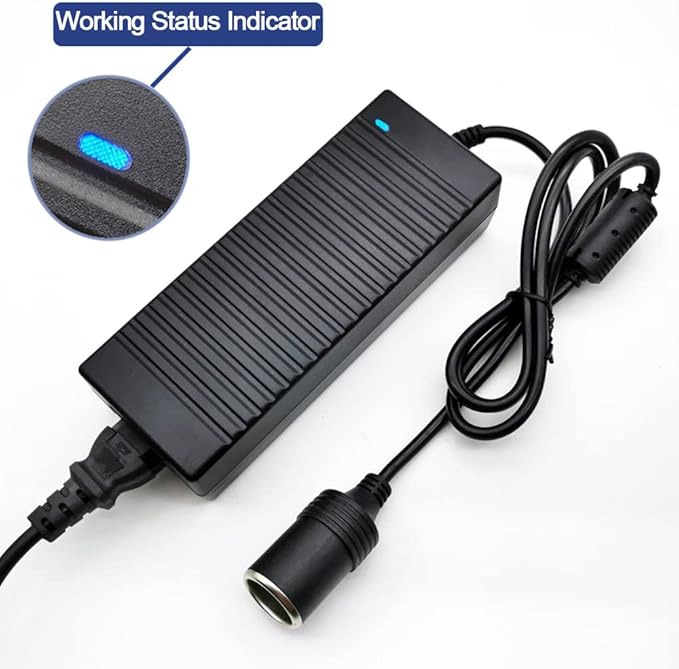 AC to DC Converter, 100V ~ 240V to 12V 10A 120W, Car Cigarette Lighter Socket AC/DC Power Supply Adapter Transformer for Tire