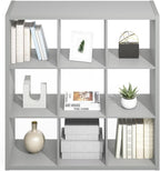 Furinno Simple Cube Storage Organizer, 9-Cube Display Shelf, Open Back Shelving Unit, Storage Shelves, Extra Thick Frame, for