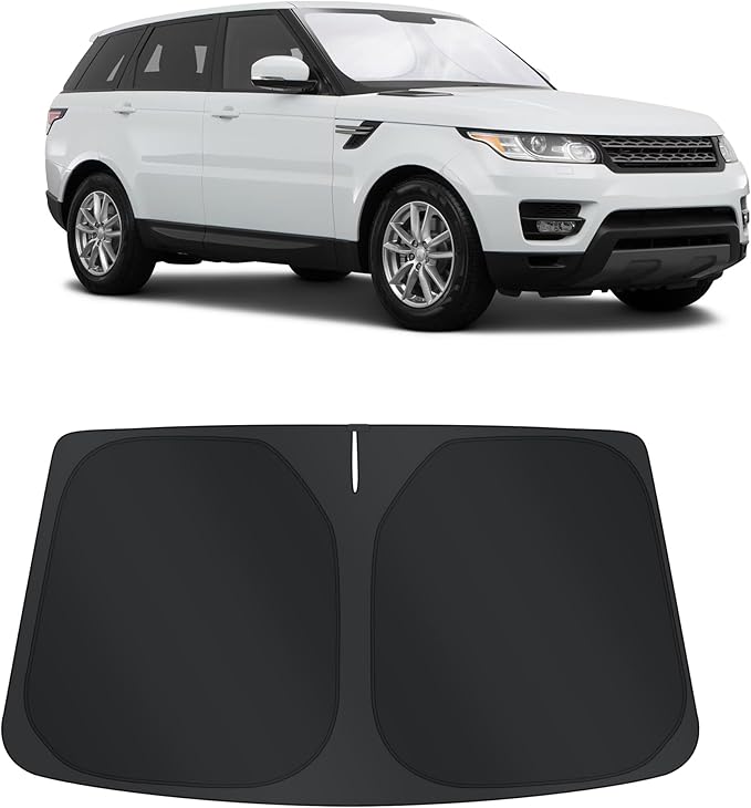 TINGLU Sun Shade for Land Rover Range Rover Sport 2014-2022 Accessories Windshield Sun Shade Window Shade UV Rays Protection Sun Visor Cover with Steering Wheel Sunshade Storage Bag