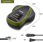 TEROMAS Tire Inflator Portable Air Compressor, Air Pump DC/AC for Car Tires 12V DC and Other Inflatables at Home 110V AC, Digital Electric Tire Pump with Pressure Gauge(Green)
