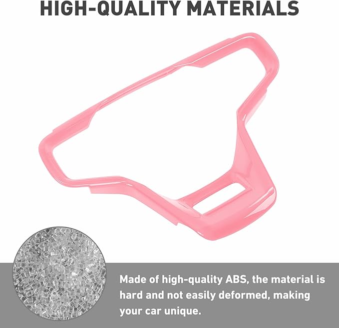 for Ford Bronco 2021 2022 + Interior Steering Wheel Panel Cover for Ford Bronco 2021-2024+ (ABS,1PC,Pink)