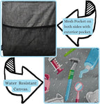 NGIL Extra Large Utility Tote Reusable Grocery Bag Oversized Collapsible for Groceries, Storage, Picnic, Beach (Dentist Print-Black)