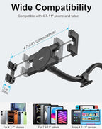 woleyi Tablet Holder for Car Dashboard Windshield [Gooseneck Long Arm] Suction Cup iPad Holder for Car, Car Tablet Mount Compatible with iPad Pro Air Mini, Galaxy Tab, Z Fold, iPhone, 4.7-11" Devices