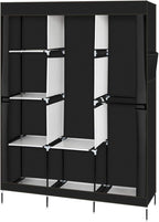 71" Portable Closet Storage Organizer Wardrobe Clothes Rack,Covered Garment Rack,Steel Tube Clothes Storage Organizer,Freesta