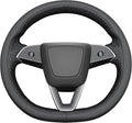 MEWANT DIY Stitching Real Leather Steering Wheel Cover Wrap for Tesla Model 3 Highland 2023-2025/Model Y 2025 Highland for Tesla Model 3/Model Y Accessories(3D Style)