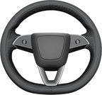 MEWANT DIY Stitching Real Leather Steering Wheel Cover Wrap for Tesla Model 3 Highland 2023-2025/Model Y 2025 Highland for Tesla Model 3/Model Y Accessories(3D Style)