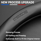Customized Steering Wheel Cover Compatible with Mazda, Premium Nappa Leather&Bright Carbon Fiber Texture Steering Wheel Cover, with Coasters and 3-in-1 USB Fast Charging Cable (Black)