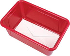 Storex Small Cubby Bins – Plastic Storage Containers for Classroom with Non-Snap Lid, 12.2 x 7.8 x 5.1 inches, Red, (62407U05