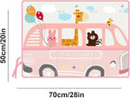 Car Sun Shade for Baby Kids Children 2 Pack Car Side Window Curtain Protector Protects from Sun Glare Heat Blocks UV Rays Glare Car Interior Sun Blocker Blind (PinkBus)