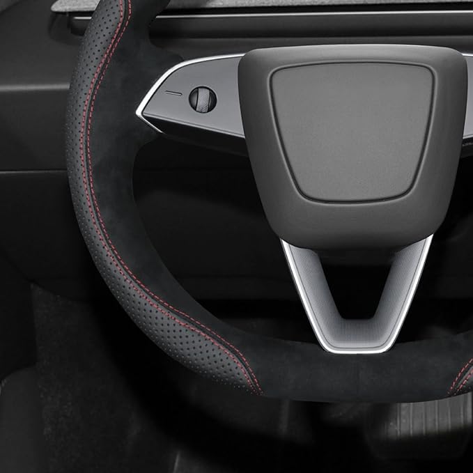 MEWANT DIY Stitching Steering Wheel Cover Wrap for Tesla Model 3 Highland 2023-2025/Model Y 2025 Highland for Tesla Model 3/Model Y Accessories(3D Style)