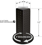 Azar Displays, 700220-BLK-2B16, Revolving Pegboard Kit, Counter Display with Locking Hooks, Jewelry Organizer for Trade Shows